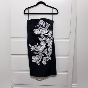 Elegant Black and White Floral Dress